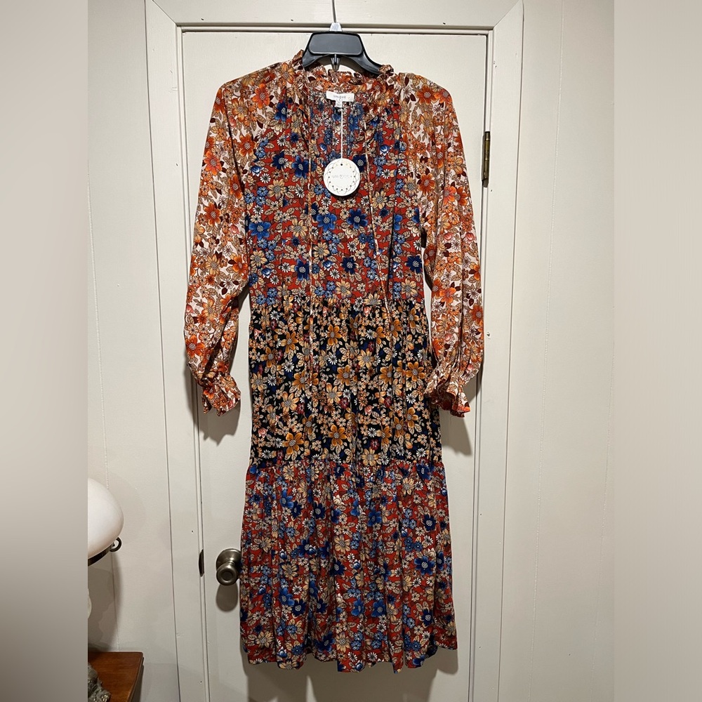 Umgee Multicolor Floral Long Sleeve Dress